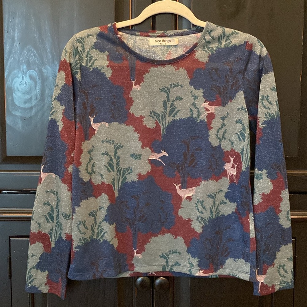 Lavender Leaping Gazelle Top, Barcelona Designer
